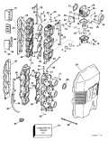 1996 105 - E150JLEDB Carburetor & Intake Manifold 175 H.P. parts diagram