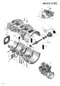 2013 RENEGADE - X 600HOE Crankcase and Water Pump parts diagram